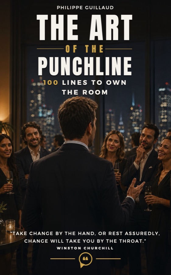 The Art of the Punchline: 100 Lines to Own the Room — book cover by Philippe Guillaud