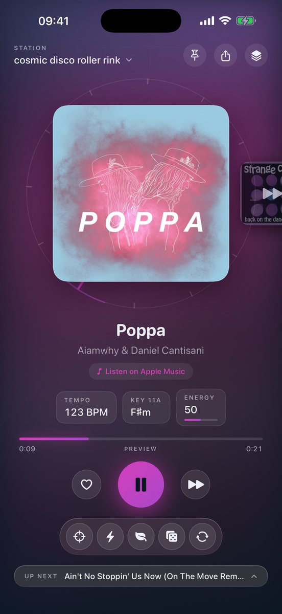 AudioAtlas Radio in a different key — the colour follows the music
